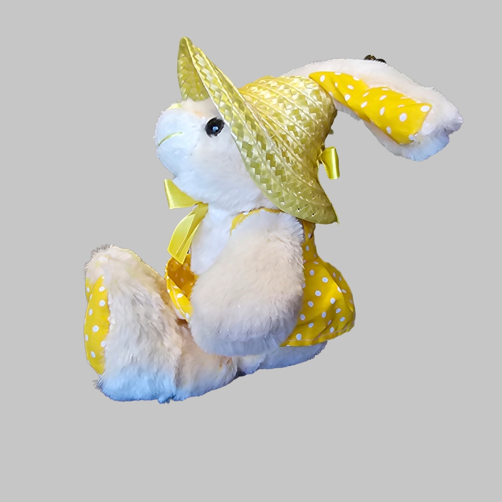 Adorable Yellow Polka Dot Bunny Plush Toy - Picture 7 of 16